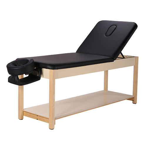 Wooden Stable Stationary Massage Table Beauty Bed With Backrest And Face Cradle