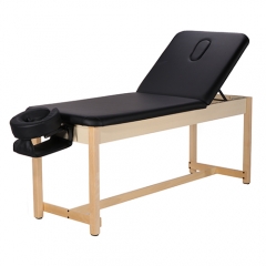 Wooden Stable Stationary Massage Table With Backrest And Face Cradle