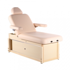 Kaiser Tilt Wooden Salon Furniture Massage Table With Cabinet Backrest Side Armrest