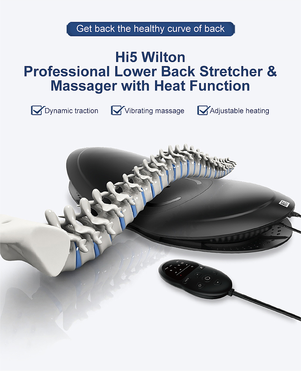 Hi5 Wilton Professional Lower Back Stretcher & Massager with Heat Function Smart Waist Massage