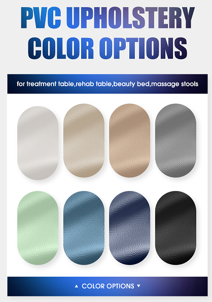 Introducing New PVC Colors for Treatment Table,Beauty Table, Rehab Bed and Massage Stool