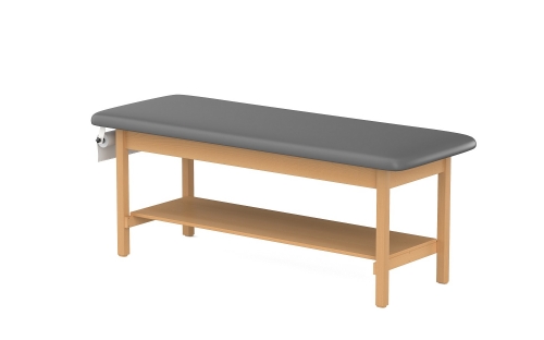 CLINIC-2 SERIES HARDWOOD LEG SUPPORT TREATMENT TABLES WITH FULL SHELF