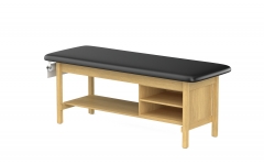 CLINIC-2 SERIES HARDWOOD LEG SUPPORT TREATMENT TABLES WITH SHELVING