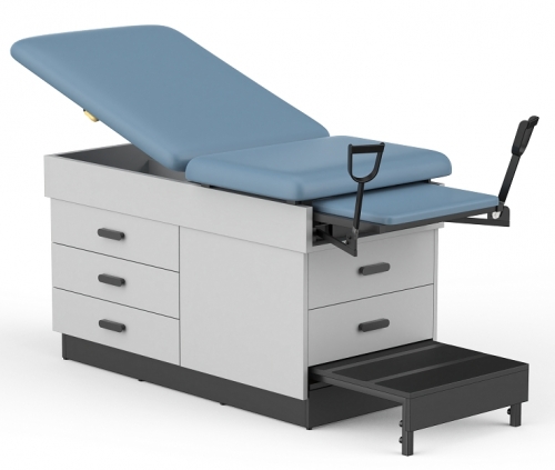 Clinic-5005 Family Practice Exam Table Gynecology Exam CouchWith Stirrups/Storage Drawer