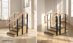 Small Up/Down Two-sided Straight-Line Rehab staircase with Platform