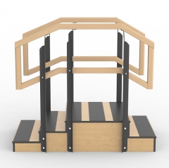 Small Up/Down Two-sided Straight-Line Rehab staircase with Platform