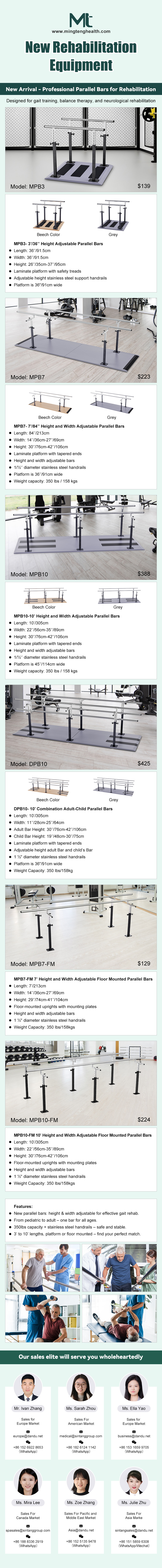 New Parallel Bars: Height & Width Adjustable for Effective Gait Rehab