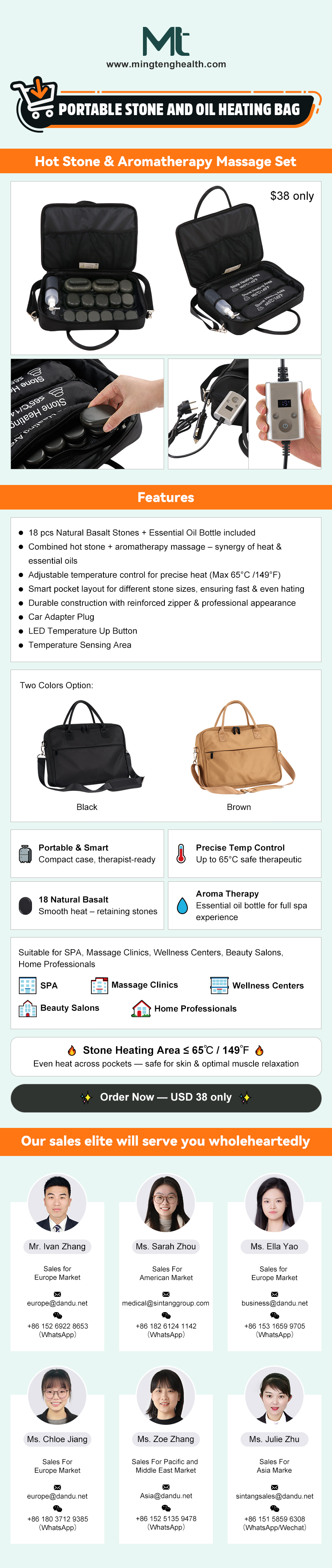 Portable Hot-Stone and Aromatherapy Heating Bag