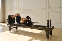 Aero Frame Series Black Aluminum Alloy Pilates Core Reformer Bed | China Manufacturer Supply, Professional Studio Home Pilates Machine with Full Accessories