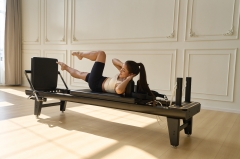 Aero Frame Series Black Aluminum Alloy Pilates Core Reformer Bed | China Manufacturer Supply, Professional Studio Home Pilates Machine with Full Accessories