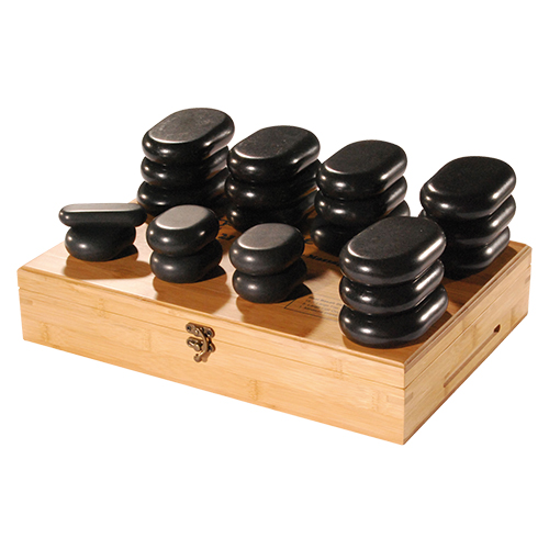 21 Pcs Flat Ovular Basalt Massage Stone Set