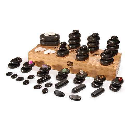 Factory Direct Supply Deluxe 64 Pcs Massage Stone Set Facial Massage Basalt Stone