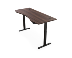 Hi5 E Form Smart Adjustable Height Desk Strong Bearing Capacity-Walnut Table Top & Black Frame