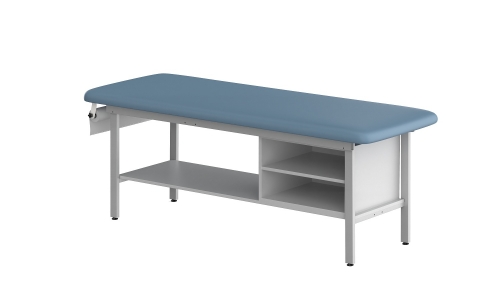 CLINIC-1 SERIES STEEL CONSTRUCTION TREATMENT TABLES WITH SHELVING