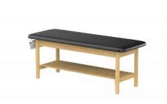 CLINIC-2 SERIES HARDWOOD LEG SUPPORT TREATMENT TABLES WITH FULL SHELF