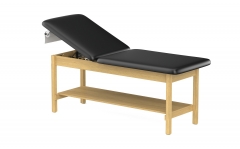 CLINIC-2 SERIES HARDWOOD LEG SUPPORT TREATMENT TABLES WITH FULL SHELF