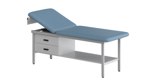 CLINIC-1 SERIES STEEL CONSTRUCTION TREATMENT TABLES WITH SHELF & TWO DRAWERS