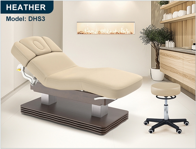 Heather Salon Top Fully Electric Spa Treatment Table Dual Lifting