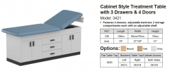 Clinic3 Cabinet Style Treatment Table with 3 Drawers 4 Doors