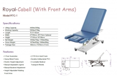 Royal Cabell 3-Section Electric Physical Treatment Table with Front Armrest