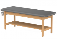 CLINIC-2 SERIES HARDWOOD LEG SUPPORT TREATMENT TABLES WITH FULL SHELF