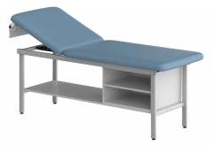 CLINIC-1 SERIES STEEL CONSTRUCTION TREATMENT TABLES WITH SHELVING&BACKREST
