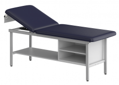 CLINIC-1 SERIES STEEL CONSTRUCTION TREATMENT TABLES WITH SHELVING&BACKREST