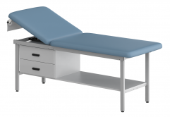 CLINIC-1 SERIES STEEL CONSTRUCTION TREATMENT TABLES WITH SHELF & TWO DRAWERS